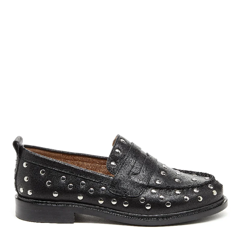 brown loafers for business casual styleLoafers for Weekend OutingsLens Black Stud Loafers