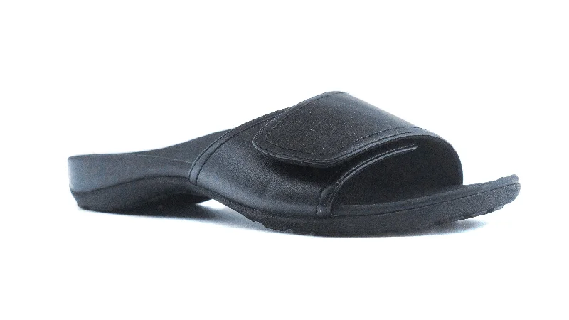 sandals with soft leather material for comfortVelcro Orthotic Slides