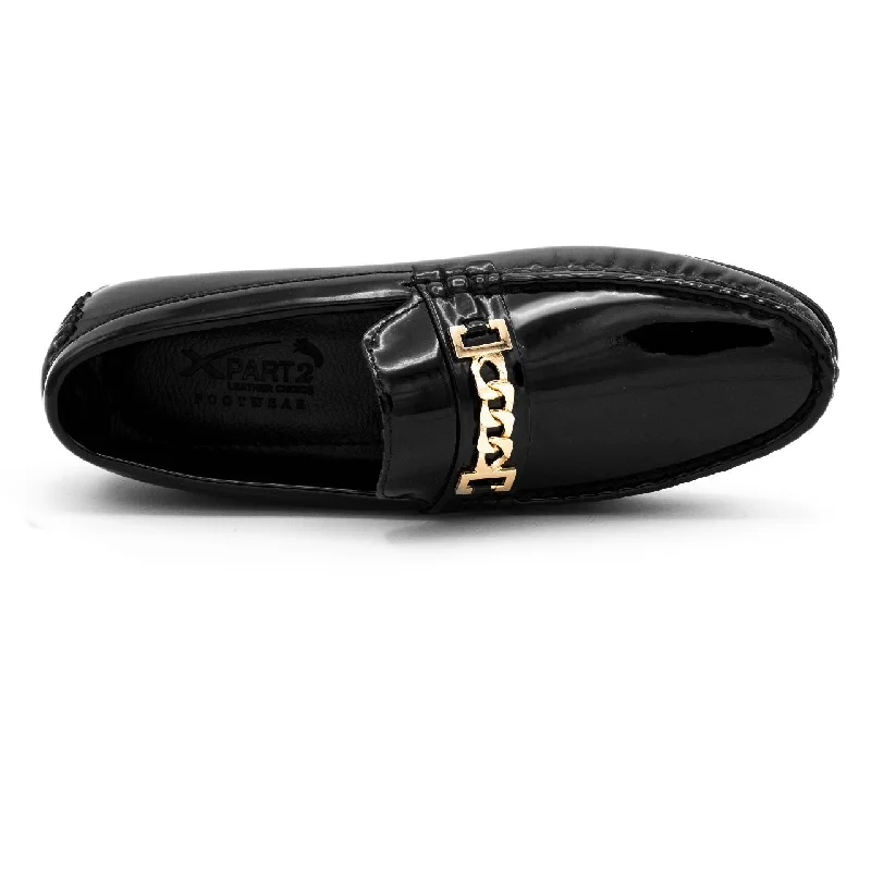 loafers for women with soft leather uppersLoafers with Toe ProtectionFront chain loafers