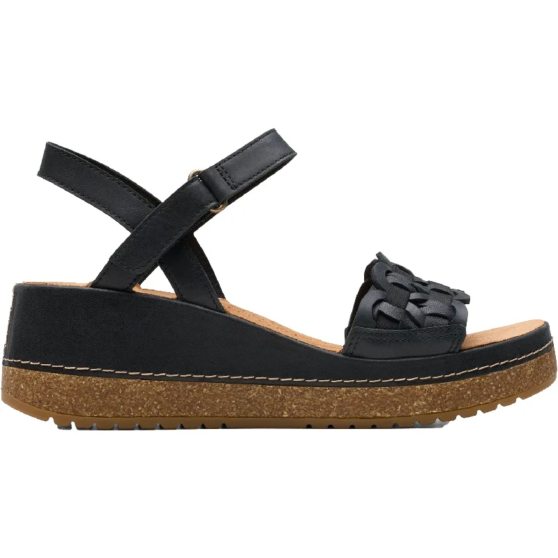 sandals with sleek and modern lookWomen's Clarks Kassanda Bar Black Leather