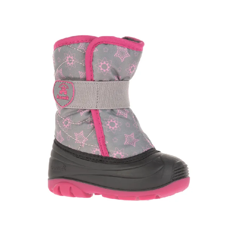 Durable knee-high boots for women with square toe-Kamik Toddler's Snobug 4 Boot Gray/Fuscia