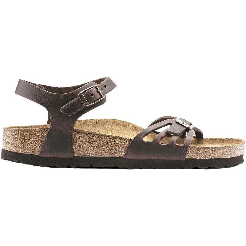 sandals with footbed for extra comfort on walksWomen's Birkenstock Bali Habana Oiled Leather