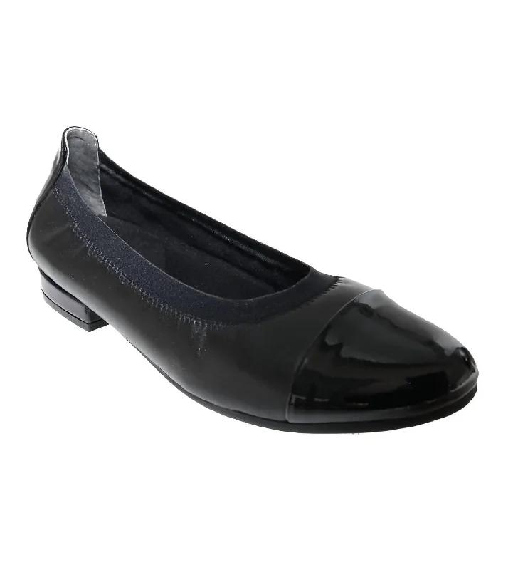 Flats with a metallic sheen for a contemporary look-Flats for easy wear-Women's Nicole Flats - Wide Width In Black