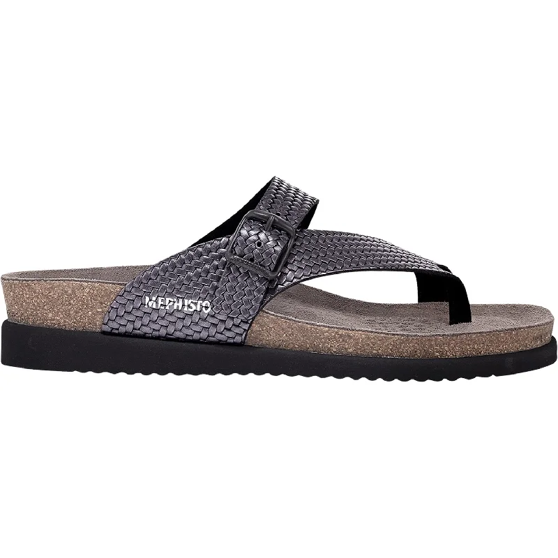 sandals with open-toe design for breathabilityWomen's Mephisto Helen Plus Grey Twist Leather