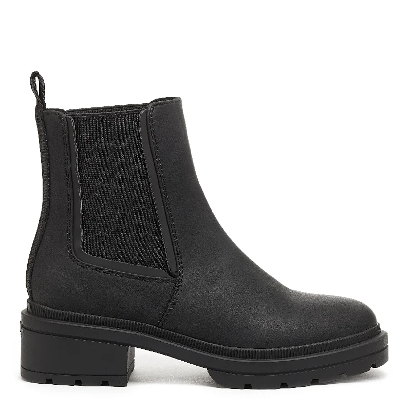 Trendy boots for women with metallic buckle accents-Iggie Black Chelsea Boot