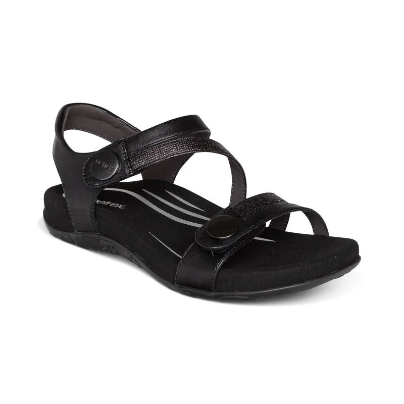 sandals for stylish summer outingsJess Adjustable Quarter Strap Sandal Black