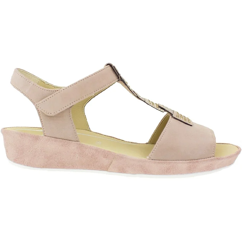 sandals with breathable straps for extended wearWomen's Ara Shoes Chrissy Puder Blush Nubuck