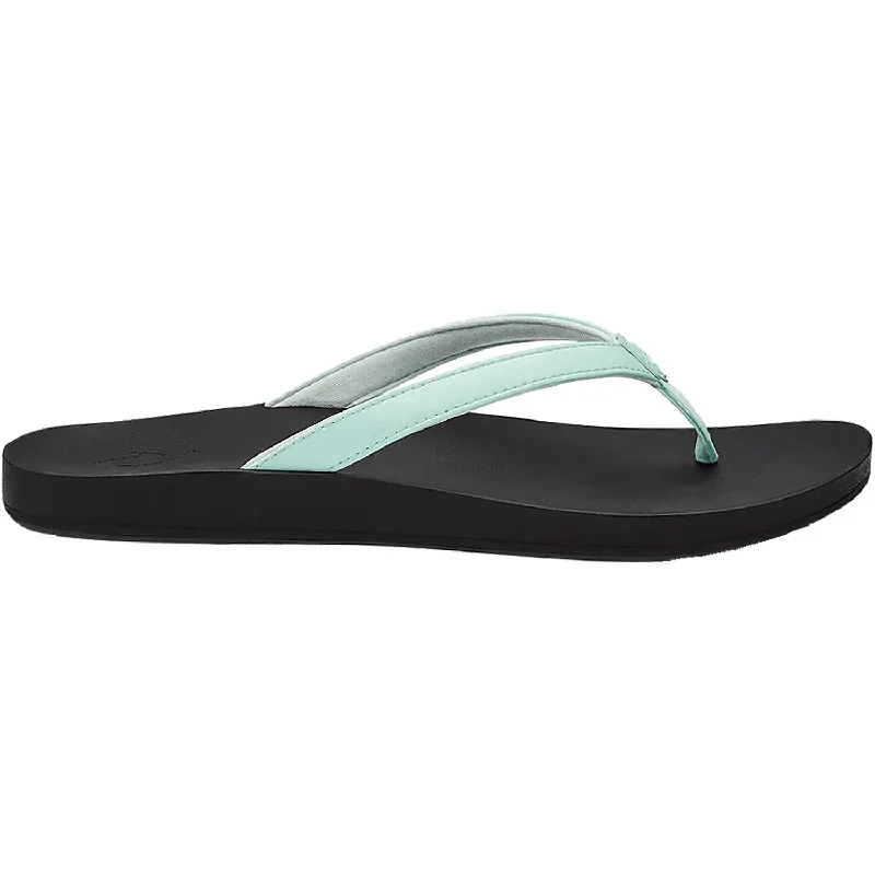 sandals with adjustable velcro for easy wearWomen's OluKai Puawe Sea Glass/Black Synthetic