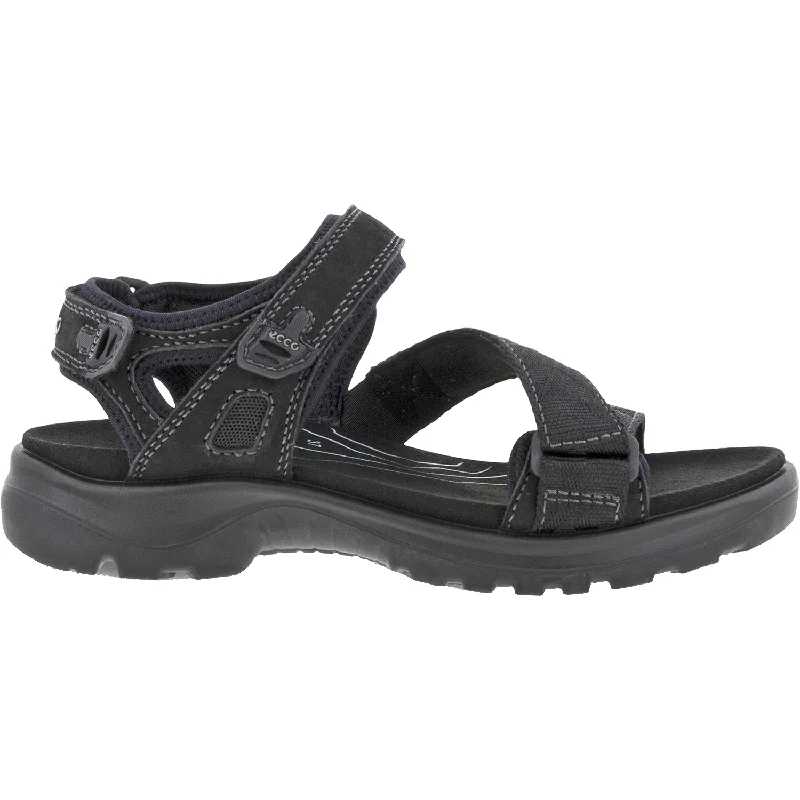 sandals with elegant and feminine design for summerWomen's Ecco Yucatan Coast Black Nubuck/Fabric