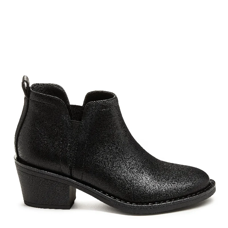 Stylish boots for women with buckle and lace-up accents-York Black Bootie