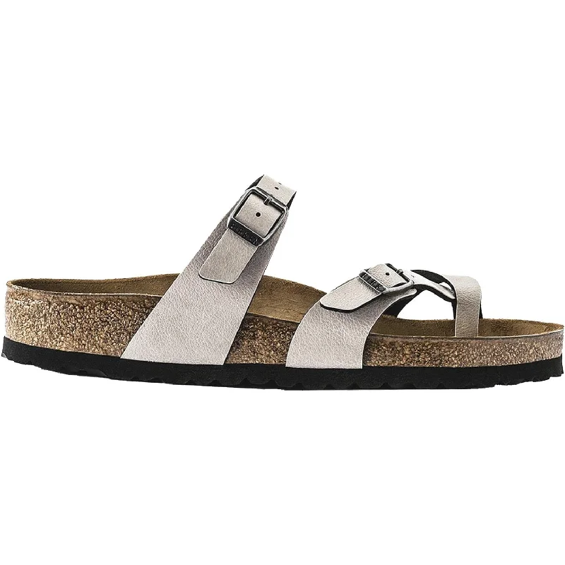 sandals for both trendy and casual looksWomen's Birkenstock Mayari Stone Birko-Flor Pull Up