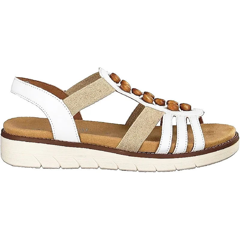 sandals for everyday wear with easy fitWomen's Remonte D2065-80 Jocelyn 65 Weiss/Taupe Synthetic