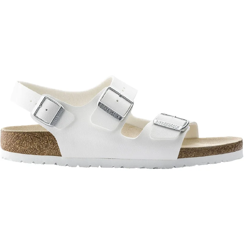 sandals for women with casual yet stylish lookWomen's Birkenstock Milano White Birko-Flor