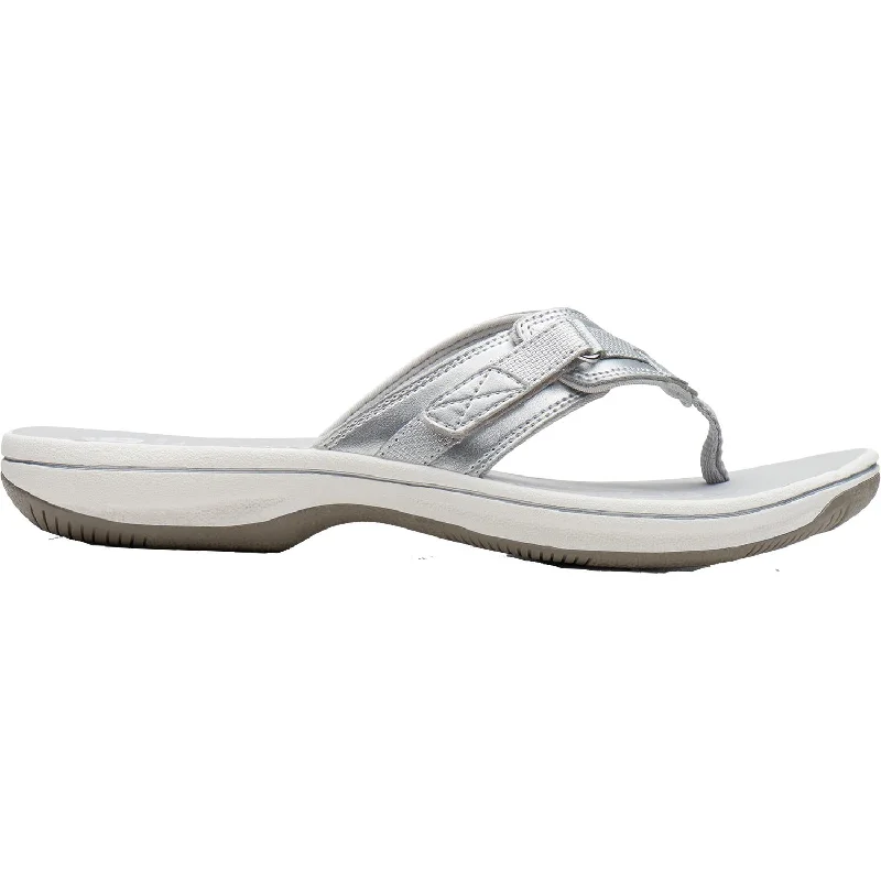 sandals for men with retro designWomen's Clarks Cloudsteppers Breeze Sea H Silver Synthetic