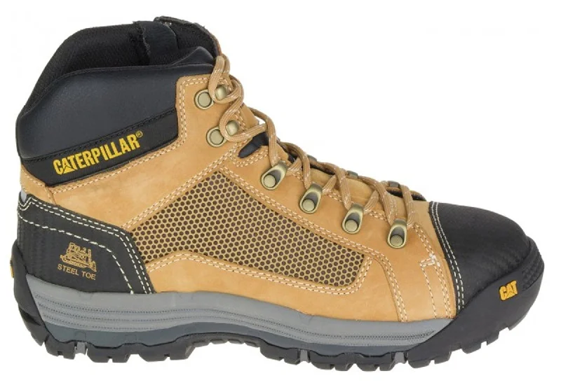 Comfortable snow boots for men with traction tread-Caterpillar Convex ST Mid Mens Comfortable Steel Cap Work Boots