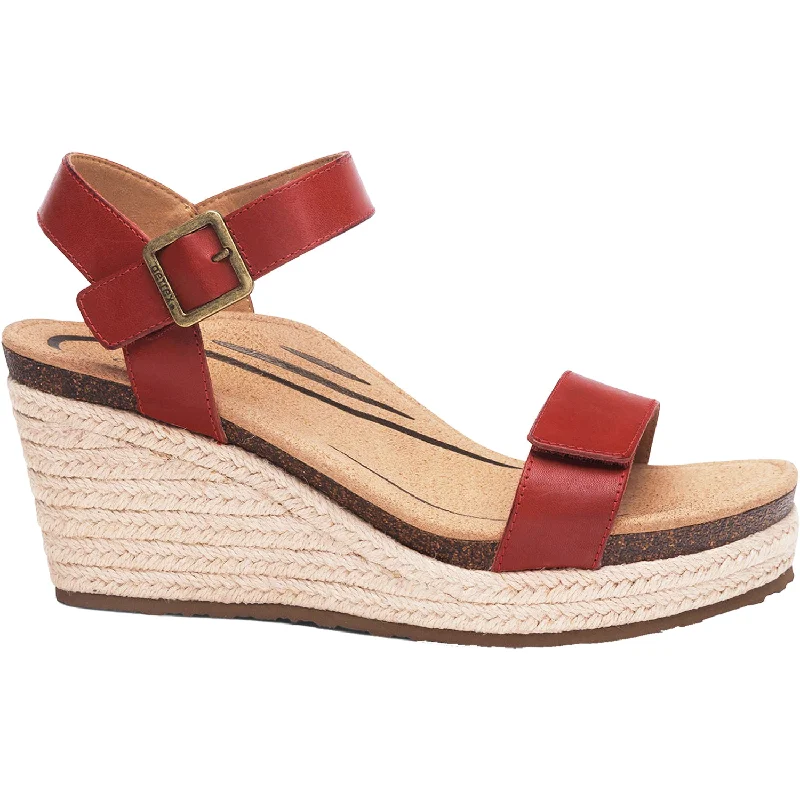 sandals for both outdoor fun and casual wearWomen's Aetrex Sydney Red Leather