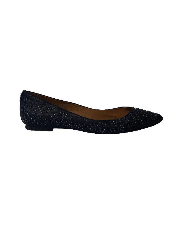 Flats with rounded toe for a cozy and classic look-Flats for warm fit-Coach Rory Ballet Flats in Black Leather