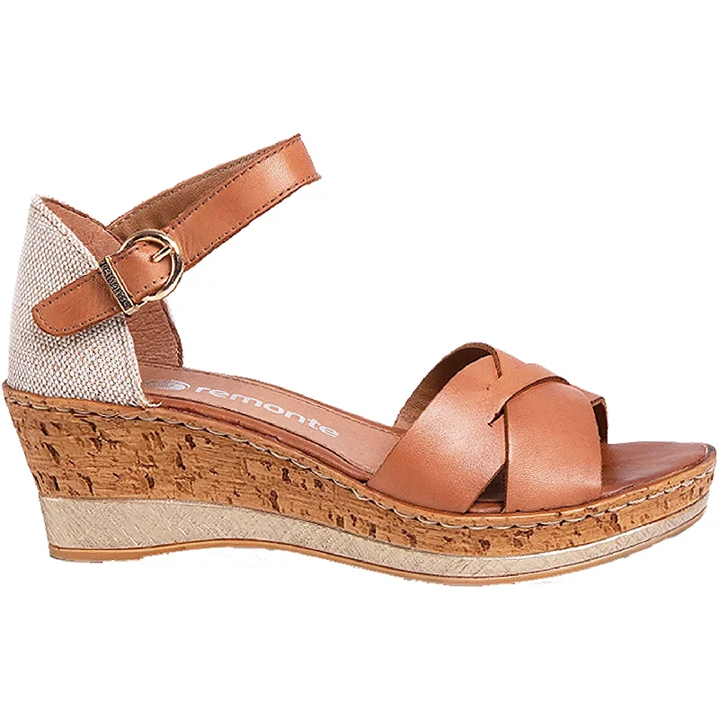 sandals with breathable straps for all-day wearWomen's Remonte D4750-24 Fanni 50 Noccia/Perle Leather