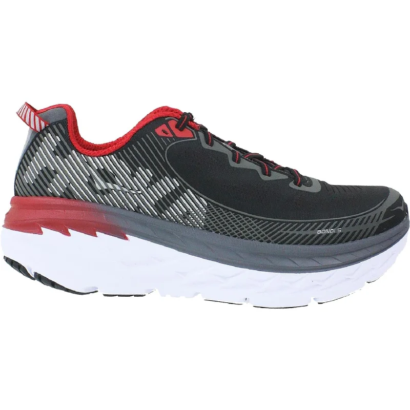 athletic shoes for women with full-length footbed for consistent support-Durable athletic shoes for trainingMen's Hoka One One Bondi 5 Black/Formula One Mesh