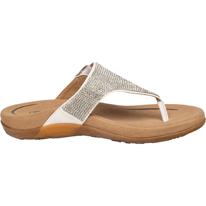 sandals for wide feetWomen's Aetrex Rae White Leather