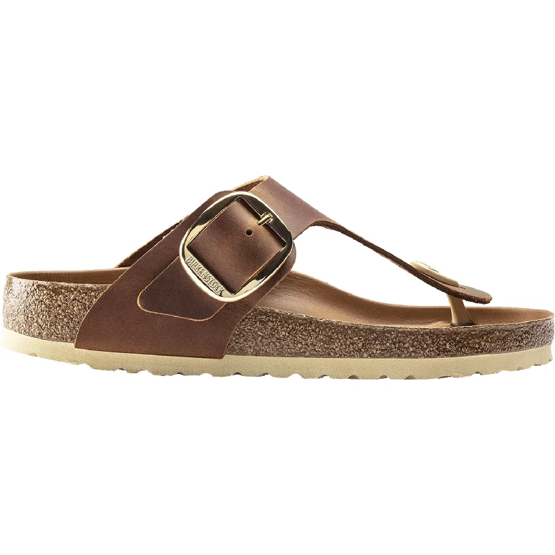 sandals for kids with easy to wear designWomen's Birkenstock Gizeh Big Buckle Cognac Oiled Nubuck