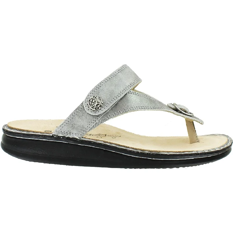 sandals with non-slip soles for safetyWomen's Finn Comfort Alexandria Marley Silver Leather