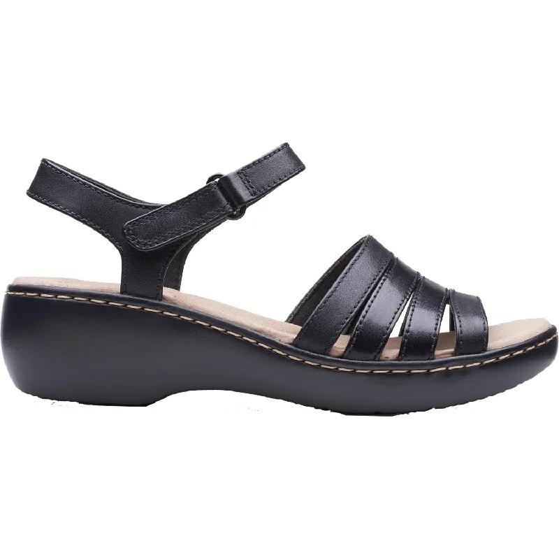 sandals with easy-to-adjust straps for kidsWomen's Clarks Delana Brenna Black Leather