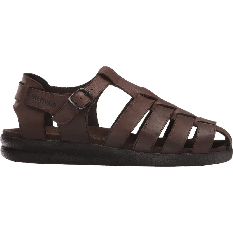 sandals with soft straps for all-day comfortMen's Mephisto Sam Dark Brown Leather