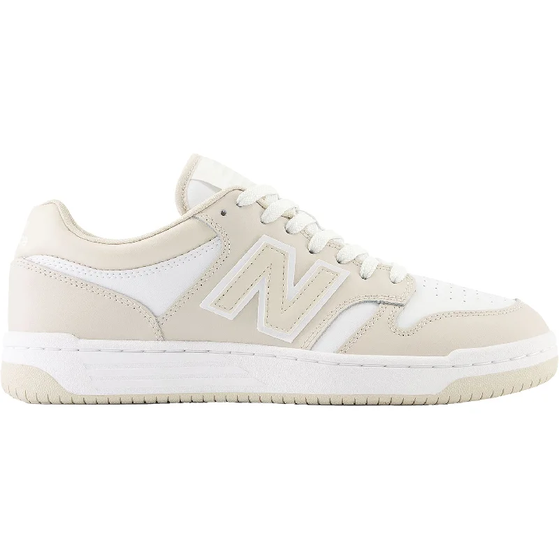 athletic shoes for running with shock absorption for added protection-Athletic shoes with vibrant designsUnisex's New Balance BB480LBB TimberWolf/White Leather