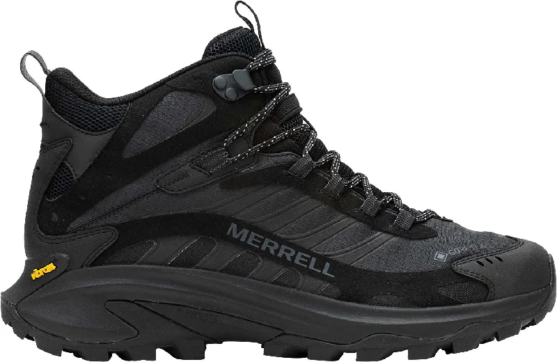 Comfortable boots for men with zip closure-Merrell Moab Speed 2 Mid GORE-TEX Mens Walking Boots - Black