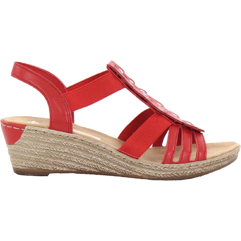 sandals with flexible soles for smooth walkingWomen's Rieker 62436-33 Fanni 36 Red Synthetic