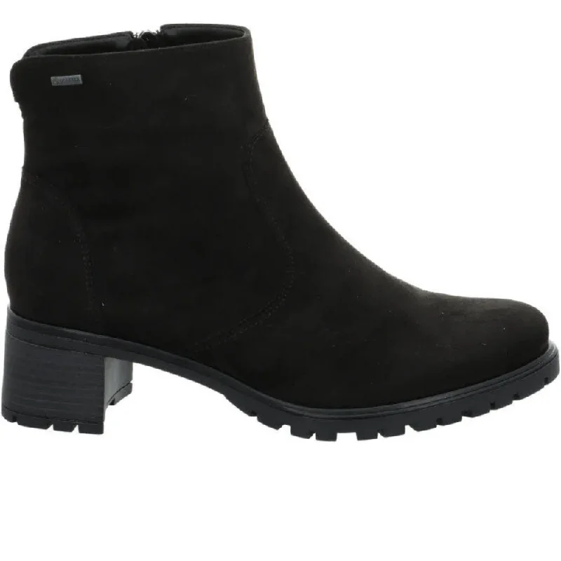 Stylish boots for women with metal accents-Ara Women's Roselle Black Hydro-Microsuede