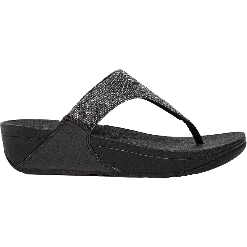 sandals with memory foam footbed for comfortWomen's FitFlop Lulu Glitz Black Leather