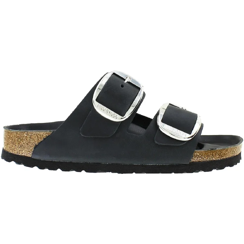 sandals for outdoor parties with fashionable lookWomen's Birkenstock Arizona Big Buckle Black Oiled Leather