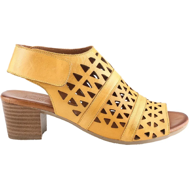 sandals with comfortable straps for easy wearWomen's Spring Step Dorotha Yellow Leather