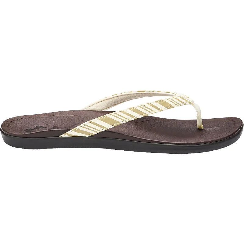 sandals with wide straps for extra supportWomen's OluKai Ho'opio Clay/Stripe Synthetic