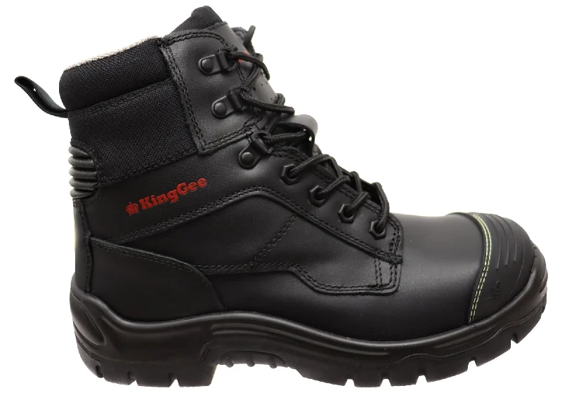 Stylish boots for women with buckle and fringe accents-KingGee Mens Phoenix 6Z Side Zip Safety Work Boots With Scuff Cap