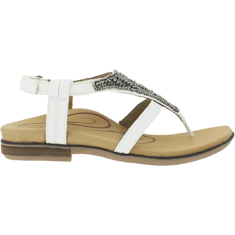 sandals with cushioned design for all-day wearWomen's Aetrex Sheila White Leather