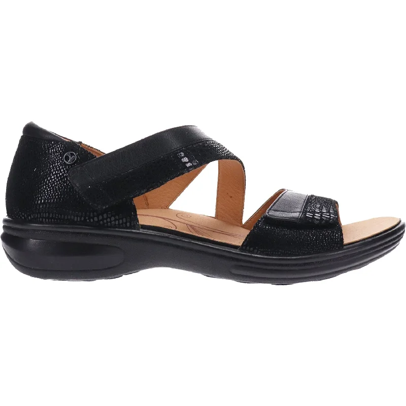 sandals with footbed for extra supportWomen's Revere Mauritius Black Lizard Leather