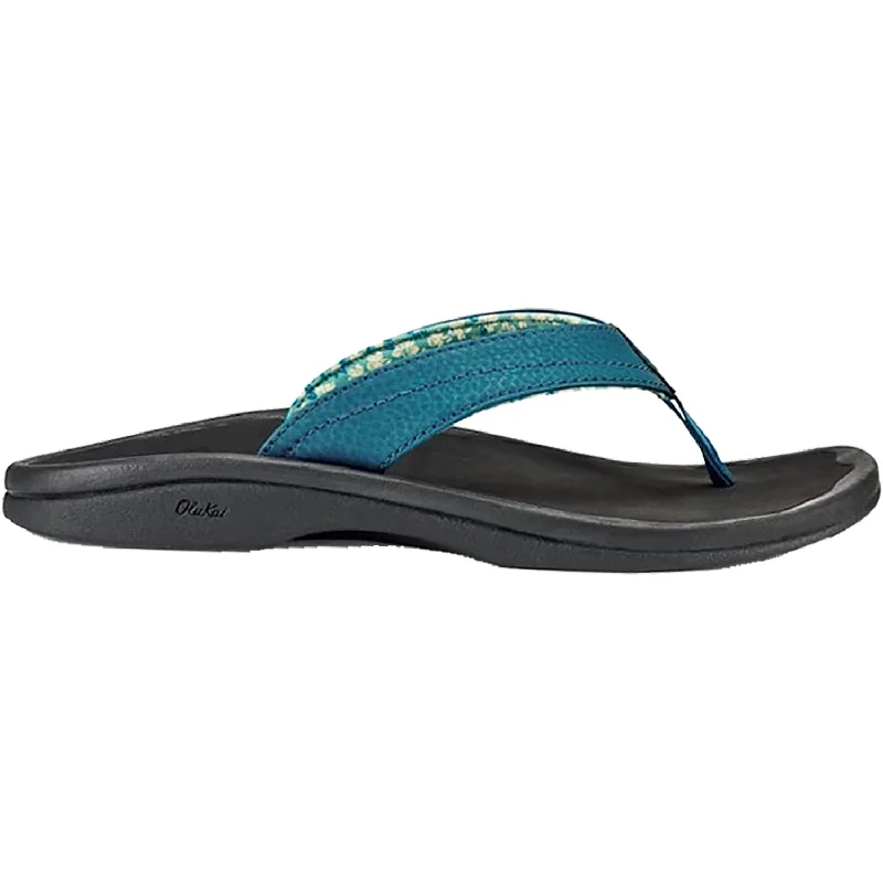 sandals with ankle support for added stabilityWomen's OluKai Ohana Teal/Black Synthetic