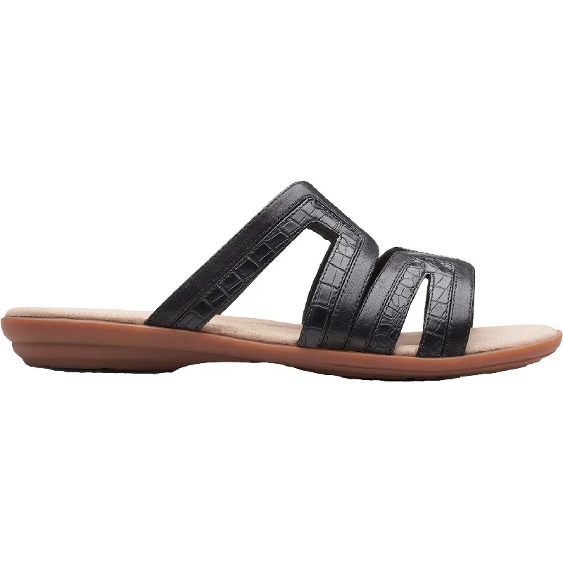 sandals with wide width for comfortWomen's Clarks Ada Lilah Black Combi Leather