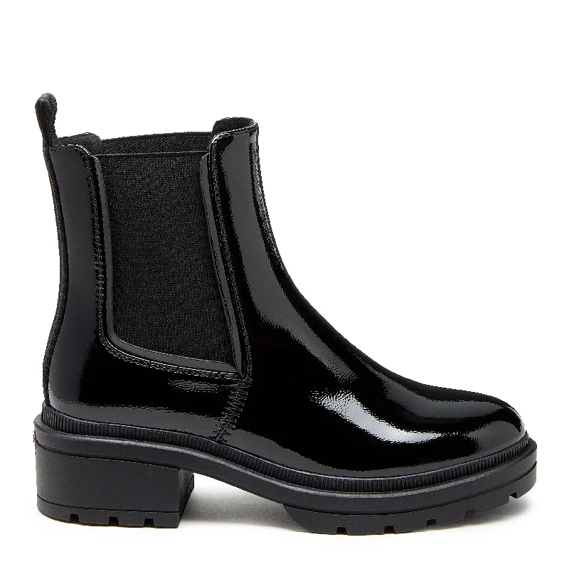 Stylish boots for men with vintage leather design-Iggie Black Patent Chelsea Boot