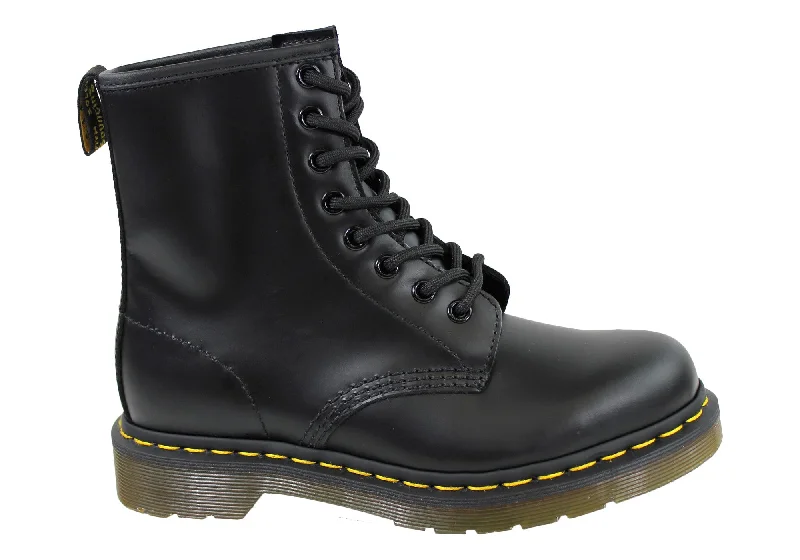 Durable winter boots for men with insulated lining-Dr Martens 1460 Black Smooth Unisex Leather Lace Up Fashion Boots