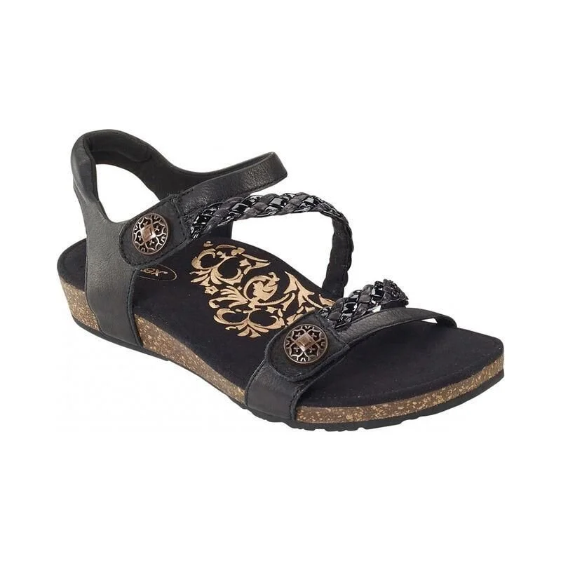 sandals with trendy patterns and unique featuresJillian Braided Quarter Strap Black