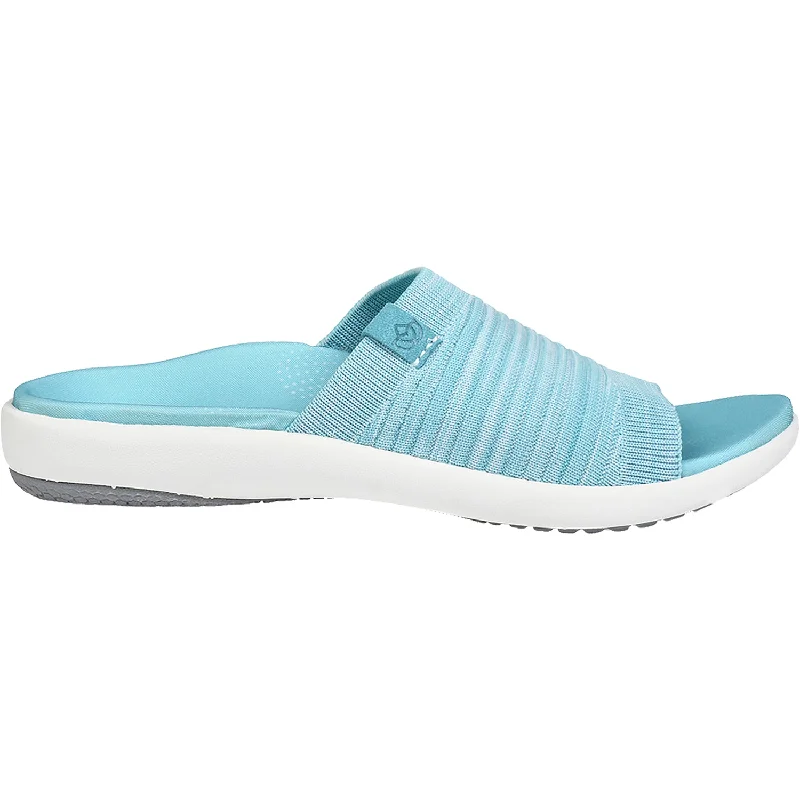 sandals with water-resistant material for poolside funWomen's Spenco Astoria Memory Foam Slide Aqua Sea Knit Fabric