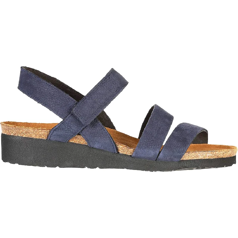 sandals for women with soft leather strapsWomen's Naot Kayla Navy Velvet Nubuck