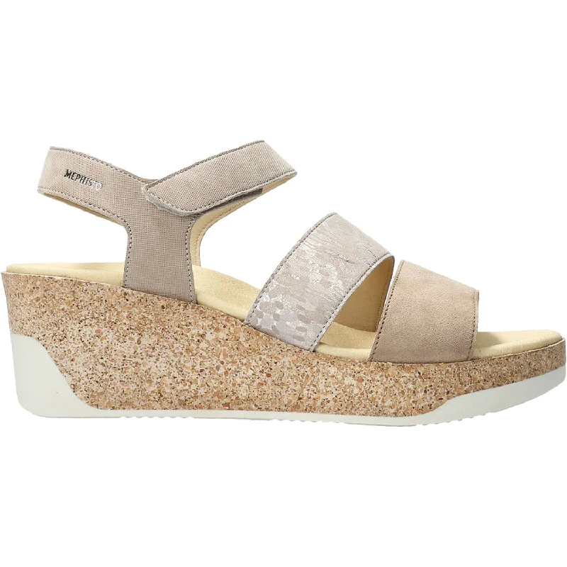 sandals with woven detail for a summer vibeWomen's Mephisto Gianna Light Taupe Suede/Leather