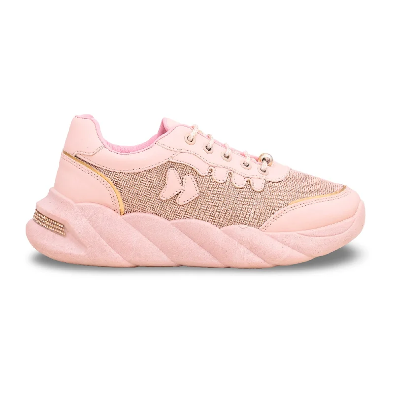 athletic shoes for women with easy on-and-off design for convenience-Waterproof athletic shoes for hikingPink Running Jogger AT8096