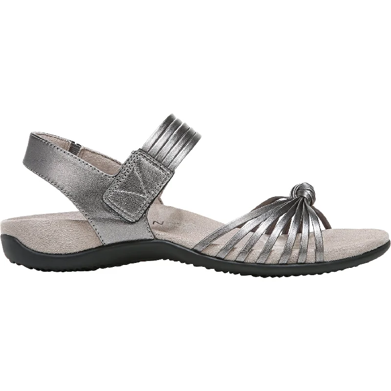 sandals for walking on the sandWomen's Vionic Talulah Metallic Pewter Leather