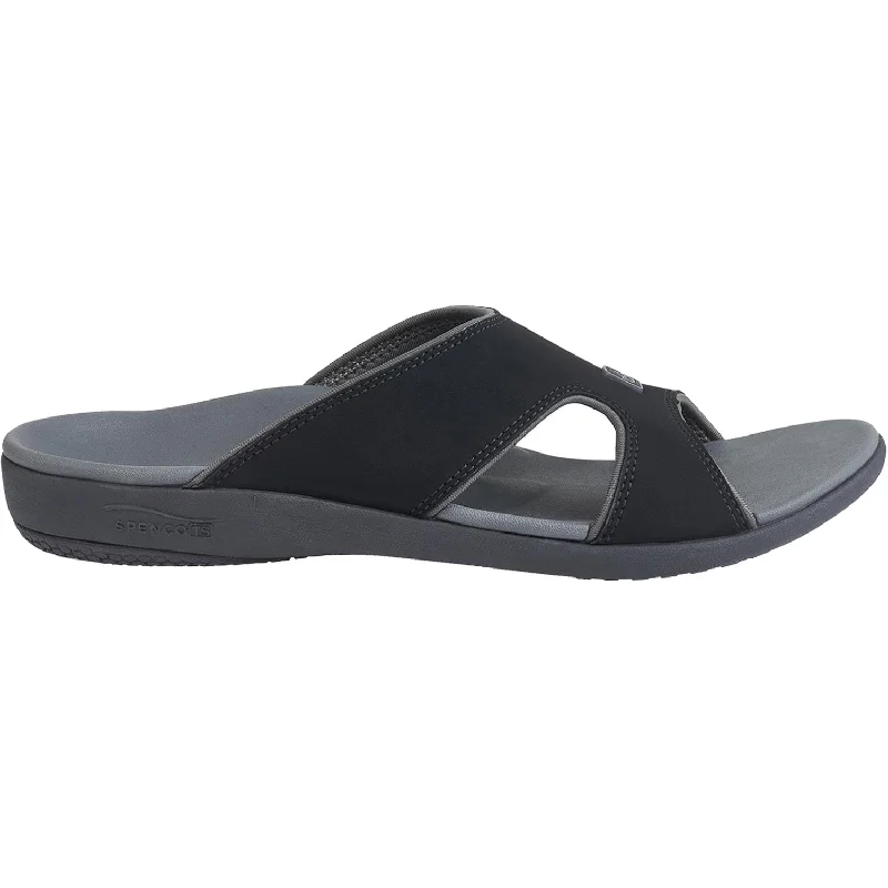 sandals for women with comfortable flat designMen's Spenco Kholo Plus Carbon/Pewter Synthetic